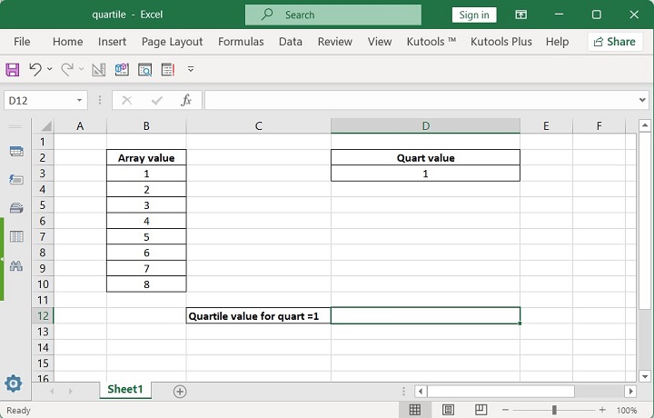 Excel QUARTILE Function 1