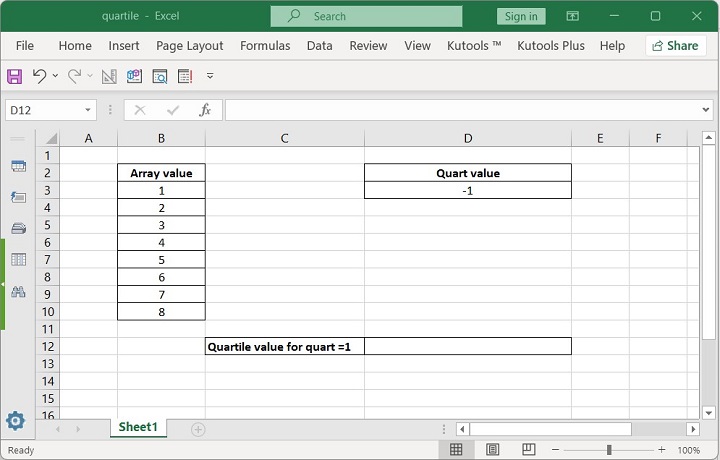 Excel QUARTILE Function 10