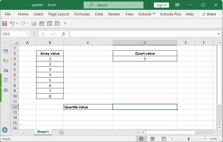 Excel QUARTILE Function 13