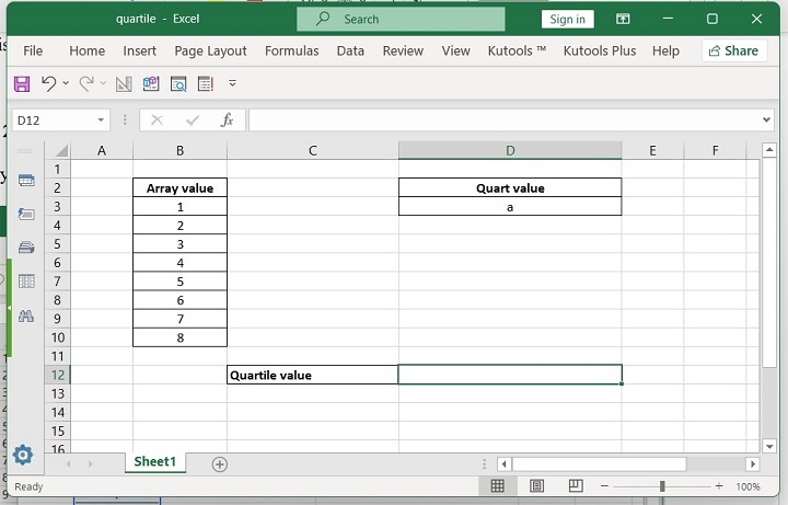 Excel QUARTILE Function 7