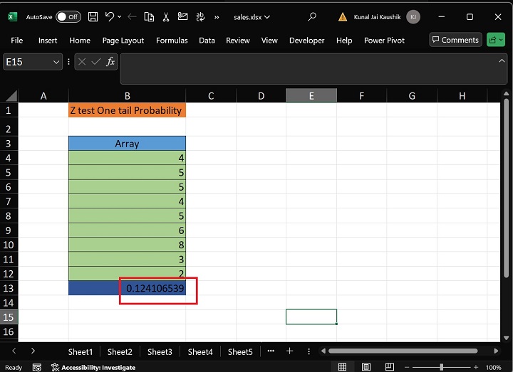 Excel ZTEST Function 2