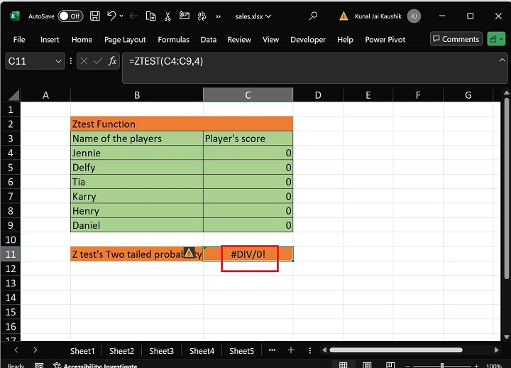 Excel ZTEST Function 9