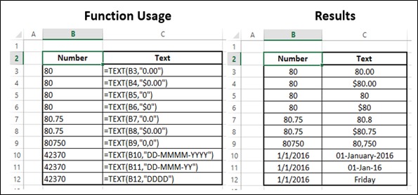 TEXT Function