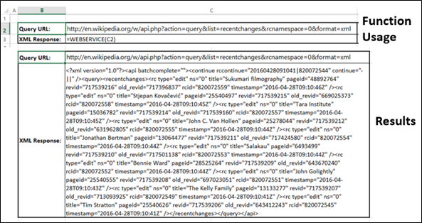 WEBSERVICE Function