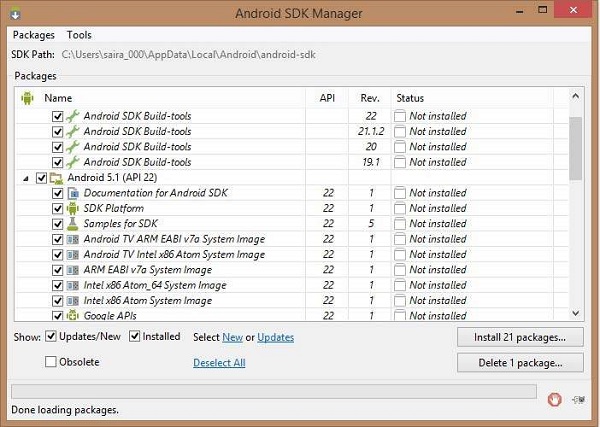 Android SDK Manager