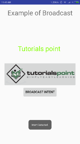Android Broadcast Intent