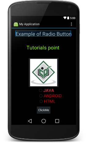 Android RadioButton Control