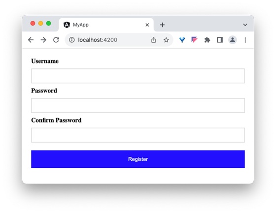 registration form