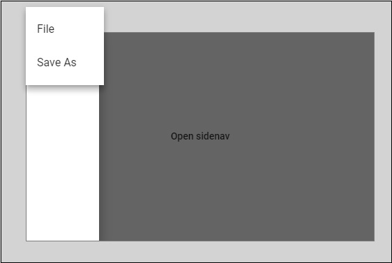 Click Open Sidenav Shows Item