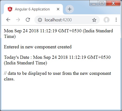 Output New Component Created