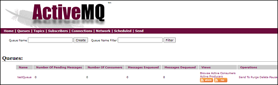 Queues in Admin Console