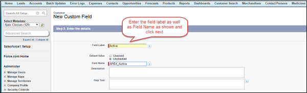 Customer Custom Field Creation Step6