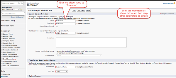 Customer Object Ceation Step5