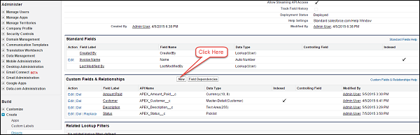 Invoice Custom Field Creation Step