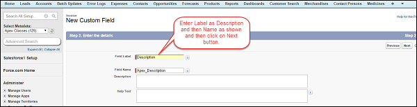 Invoice Custom Field Creation Step6