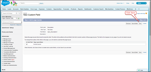 Invoice Custom Field Creation Step8