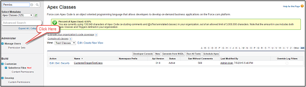 Setting Apex Class Security From Permissionset Step1