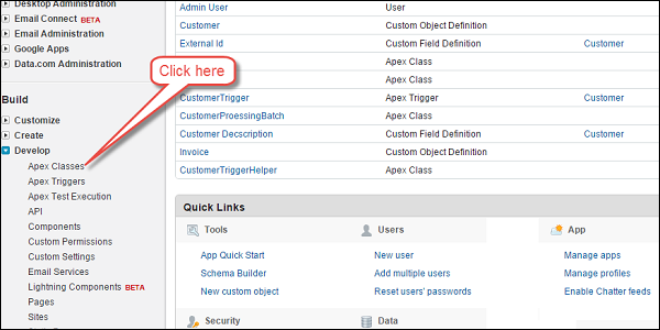 Setting Apex Cass Security Step1