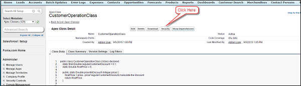 Setting Apex Cass Security Step2