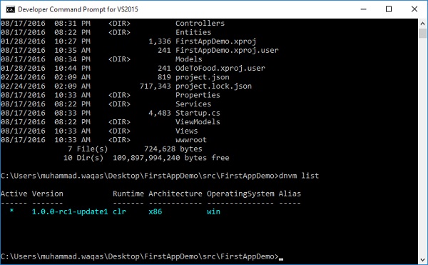 Output in Command Prompt