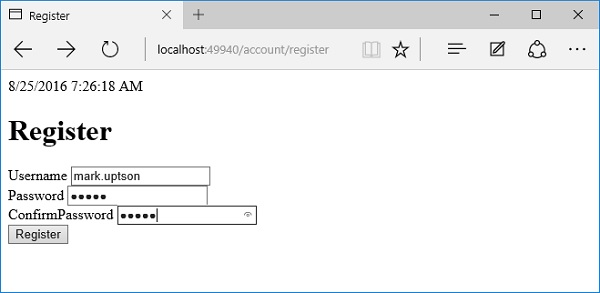 Username and Password