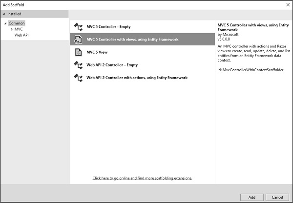 Display Scaffold Dialog