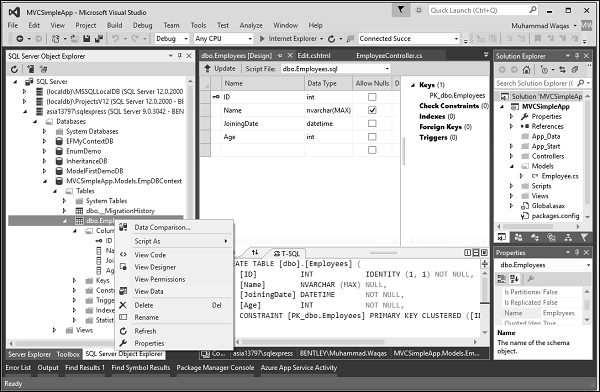 Employee Table View Data