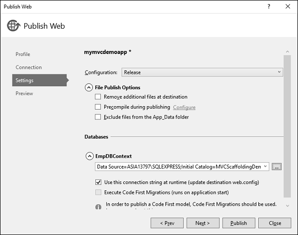 Generated Connection String