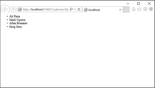 Localhost Customers GetAllCustomers