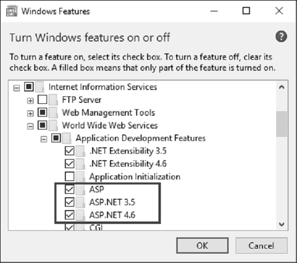 Open Turn Windows Features