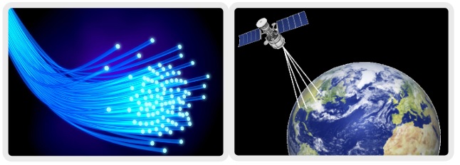 Fiber optic and satellite communication