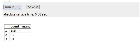 PostgreSQL Output