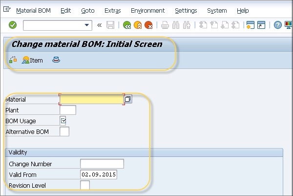 SAP Change Material