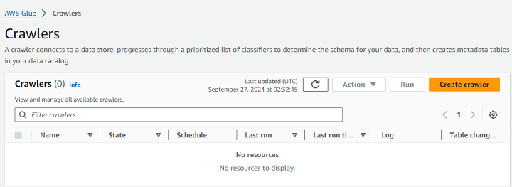 Creating an AWS Glue Crawler