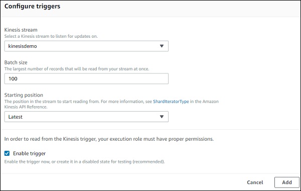 Configure Kinesis