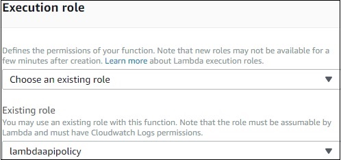 Execution Role Csharp