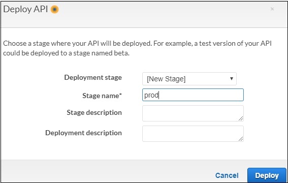 Select Deploy