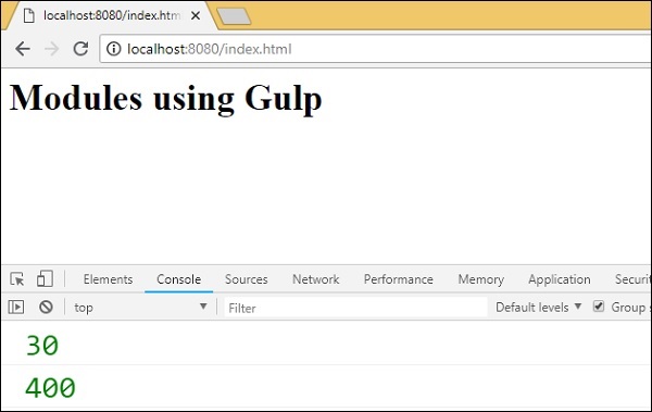 Modules Using Gulp