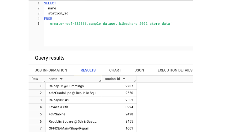 Creating a BigQuery Table