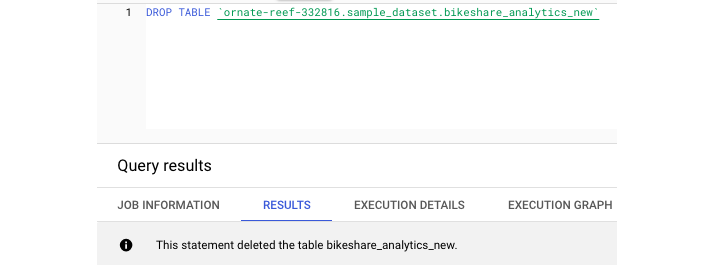 Deleting a Table in BigQuery