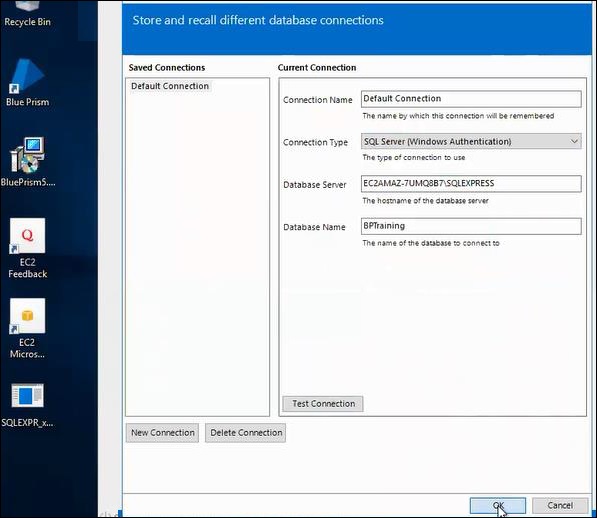 Blueprism default Connection Setup