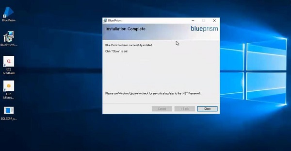 Blueprism Installation Completed