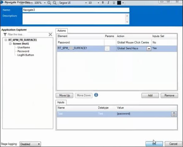 Configure Password Navigation Stage