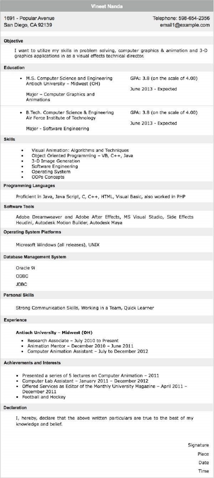 Sample Resume