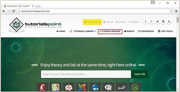 tutorialspoint Homepage