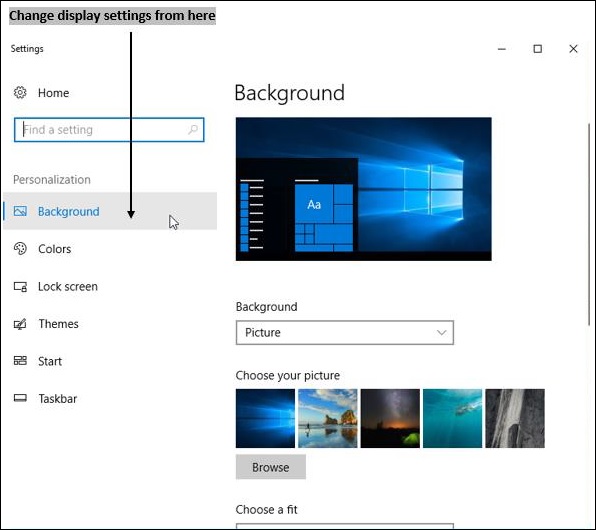 Background Themes Settings