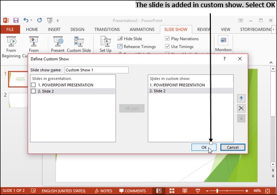 Custom Show Added Slide
