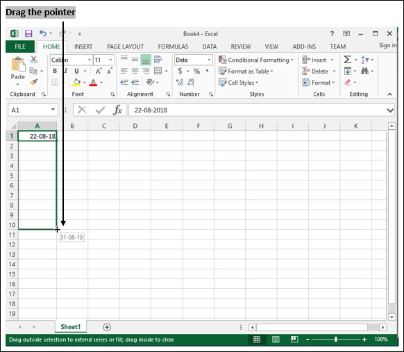 Drap Cell Pointer Example