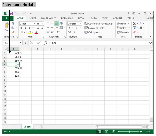 Enter Numeric Data