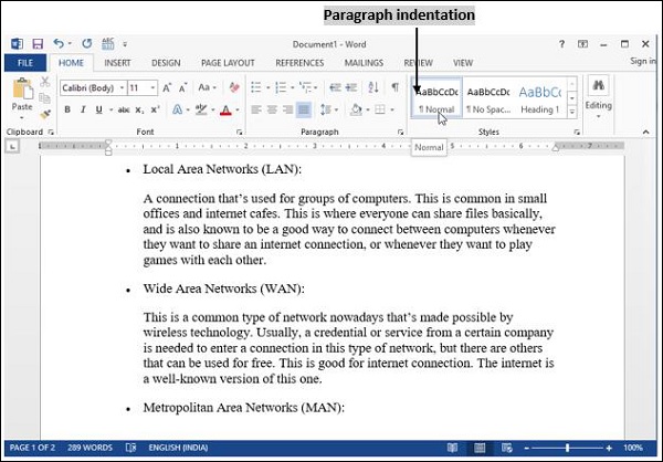 Paragraph Indenting